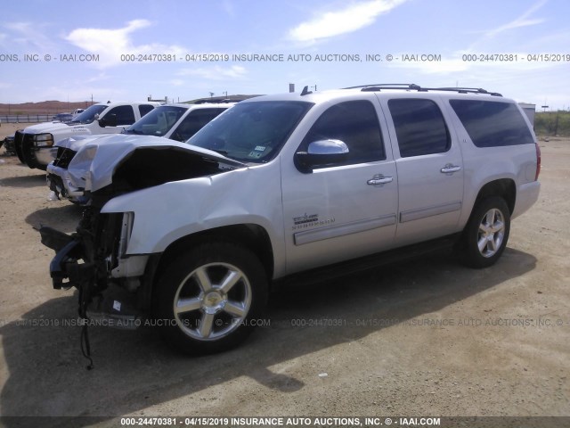 1GNSKJE72DR140428 - 2013 CHEVROLET SUBURBAN K1500 LT SILVER photo 2