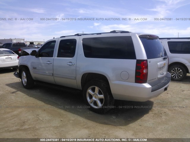 1GNSKJE72DR140428 - 2013 CHEVROLET SUBURBAN K1500 LT SILVER photo 3