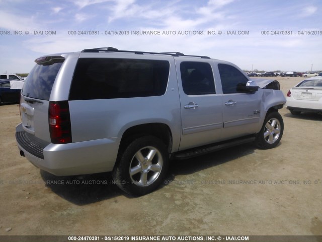 1GNSKJE72DR140428 - 2013 CHEVROLET SUBURBAN K1500 LT SILVER photo 4