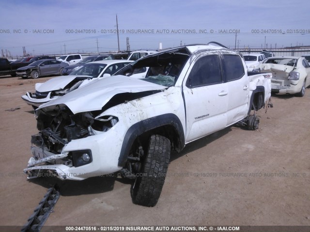 3TMCZ5AN3HM073558 - 2017 TOYOTA TACOMA DBL CAB/SR/TRDSPT/OR/PRO WHITE photo 2