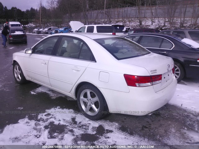 5NPEU46F87H185196 - 2007 HYUNDAI SONATA SE/LIMITED WHITE photo 3