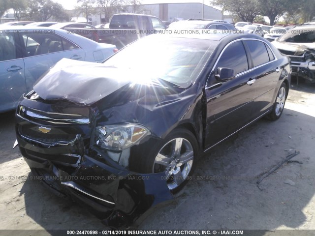 1G1ZC5E02CF309807 - 2012 CHEVROLET MALIBU 1LT BLACK photo 2