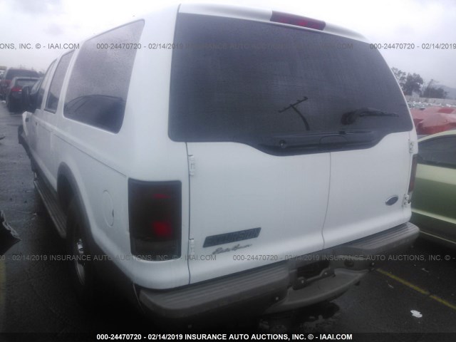 1FMNU44F33EA26563 - 2003 FORD EXCURSION EDDIE BAUER WHITE photo 3