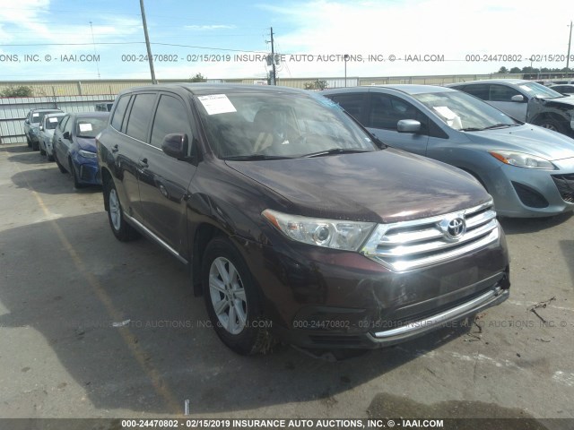 5TDZK3EH0DS104802 - 2013 TOYOTA HIGHLANDER PLUS/SE BURGUNDY photo 1