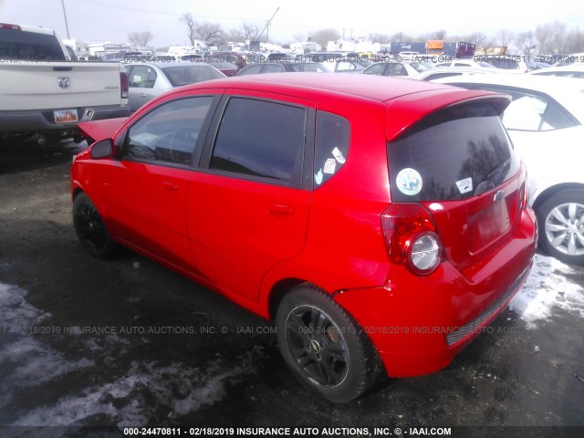 KL1TD6DE8BB122288 - 2011 CHEVROLET AVEO LS/LT RED photo 3