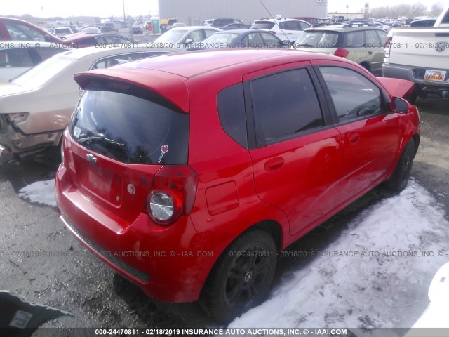 KL1TD6DE8BB122288 - 2011 CHEVROLET AVEO LS/LT RED photo 4