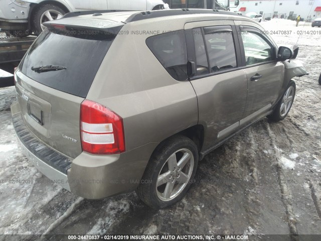 1J8FF57W77D409818 - 2007 JEEP COMPASS LIMITED TAN photo 4