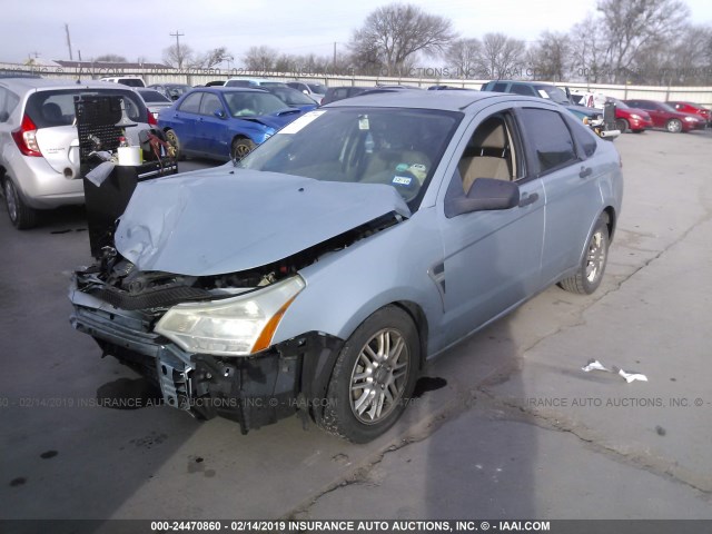 1FAHP35N28W241464 - 2008 FORD FOCUS SE/SEL/SES Light Blue photo 2