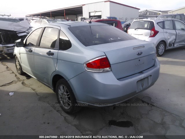 1FAHP35N28W241464 - 2008 FORD FOCUS SE/SEL/SES Light Blue photo 3