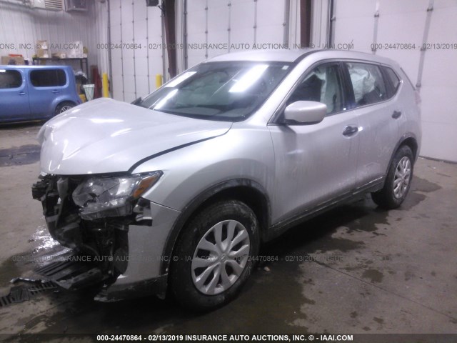 5N1AT2MV1GC777823 - 2016 NISSAN ROGUE S/SL/SV SILVER photo 2