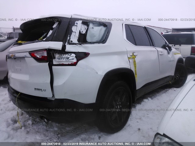 1GNEVGKW1JJ237052 - 2018 CHEVROLET TRAVERSE LT WHITE photo 4