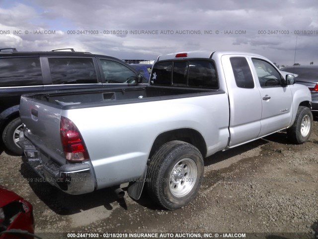 5TETX22N87Z348765 - 2007 TOYOTA TACOMA ACCESS CAB ვერცხლისფერი ფოტო 4