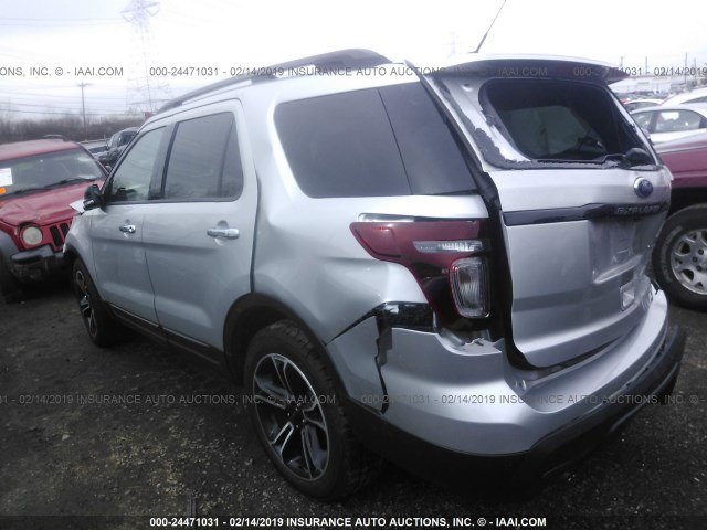 1FM5K8GTXEGC06693 - 2014 FORD EXPLORER SPORT SILVER photo 3