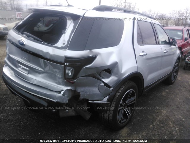 1FM5K8GTXEGC06693 - 2014 FORD EXPLORER SPORT SILVER photo 4