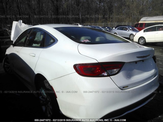 1C3CCCAB1FN611869 - 2015 CHRYSLER 200 LIMITED WHITE photo 3