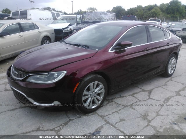 1C3CCCAB9FN681099 - 2015 CHRYSLER 200 LIMITED RED photo 2