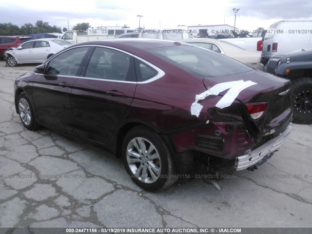 1C3CCCAB9FN681099 - 2015 CHRYSLER 200 LIMITED RED photo 3