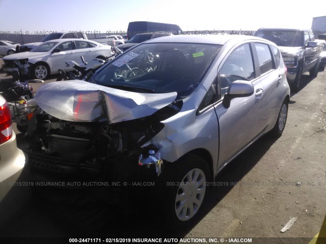 3N1CE2CP0EL400835 - 2014 NISSAN VERSA NOTE S/S PLUS/SV/SL SILVER photo 2