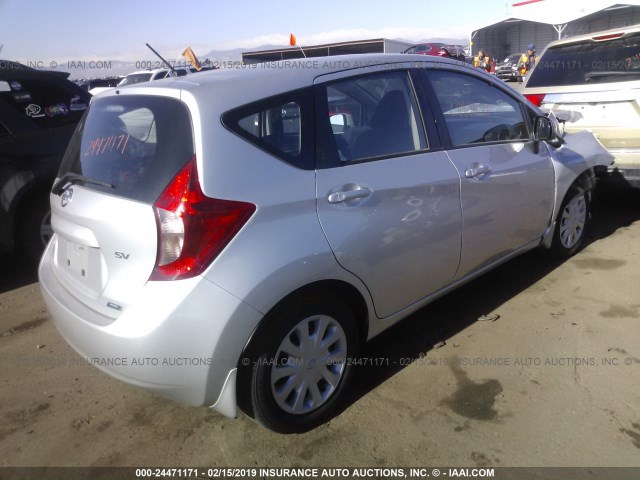 3N1CE2CP0EL400835 - 2014 NISSAN VERSA NOTE S/S PLUS/SV/SL SILVER photo 4