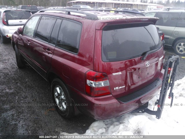 JTEEP21AX60144504 - 2006 TOYOTA HIGHLANDER LIMITED RED photo 3