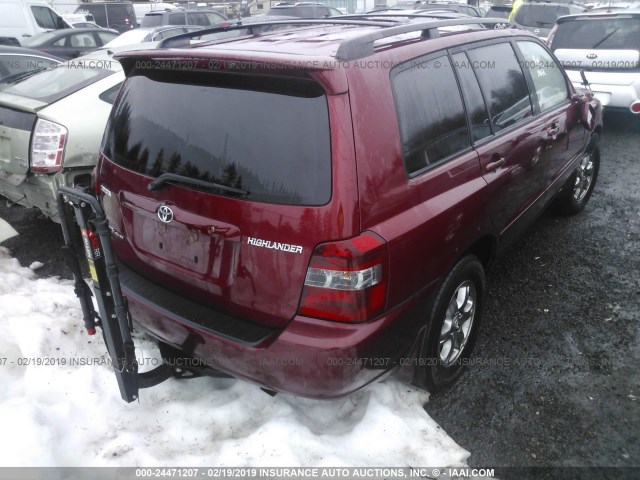 JTEEP21AX60144504 - 2006 TOYOTA HIGHLANDER LIMITED RED photo 4