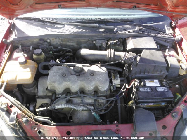 1FAFP33P62W104028 - 2002 FORD FOCUS LX RED photo 10