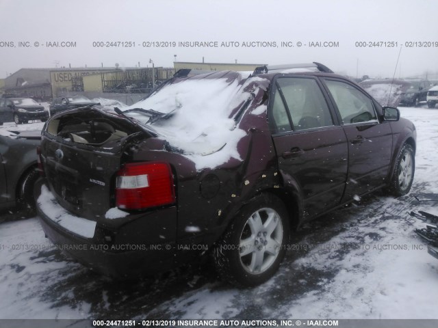 1FMDK06126GA05711 - 2006 FORD FREESTYLE LIMITED BURGUNDY photo 4