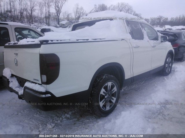 5FPYK3F76KB004472 - 2019 HONDA RIDGELINE RTL WHITE photo 4