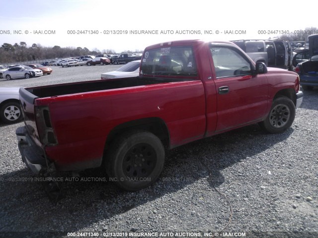 1GCEC14X26Z153820 - 2006 CHEVROLET SILVERADO C1500 RED photo 4