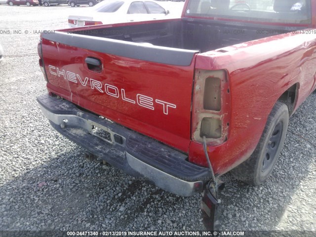 1GCEC14X26Z153820 - 2006 CHEVROLET SILVERADO C1500 RED photo 6