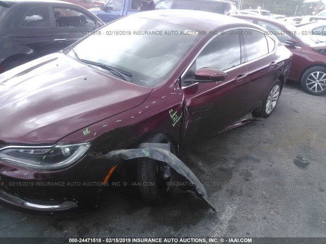 1C3CCCAB9GN166315 - 2016 CHRYSLER 200 LIMITED RED photo 6