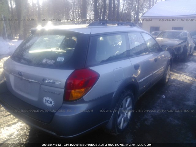 4S4BP61C467311121 - 2006 SUBARU LEGACY OUTBACK 2.5I SILVER photo 4