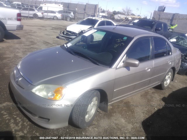 JHMES96683S007379 - 2003 HONDA CIVIC HYBRID GOLD photo 2