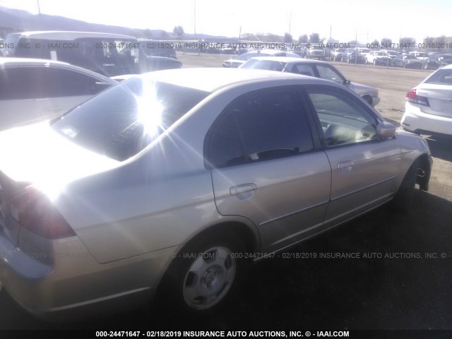 JHMES96683S007379 - 2003 HONDA CIVIC HYBRID GOLD photo 4