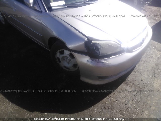 JHMES96683S007379 - 2003 HONDA CIVIC HYBRID GOLD photo 6