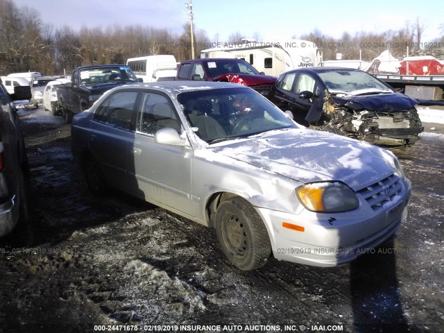 KMHCG45C44U512860 - 2004 HYUNDAI ACCENT GL SILVER photo 1