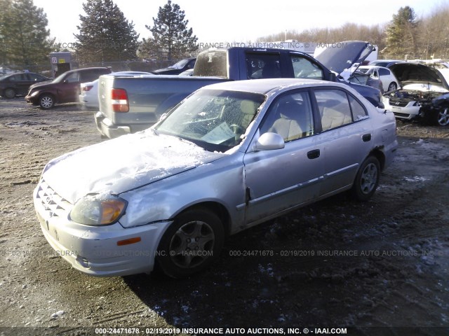 KMHCG45C44U512860 - 2004 HYUNDAI ACCENT GL SILVER photo 2