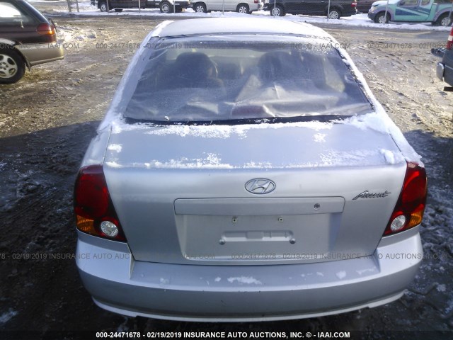 KMHCG45C44U512860 - 2004 HYUNDAI ACCENT GL SILVER photo 6