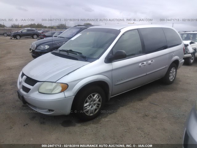 2B4GP44GX1R189298 - 2001 DODGE GRAND CARAVAN SPORT SILVER photo 2