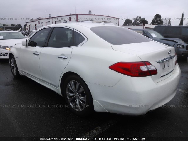 JN1EY1AP8CM910592 - 2012 INFINITI M35H WHITE photo 3