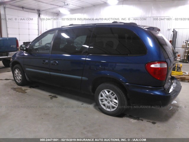 2B4GP44332R744803 - 2002 DODGE GRAND CARAVAN SPORT BLUE photo 3