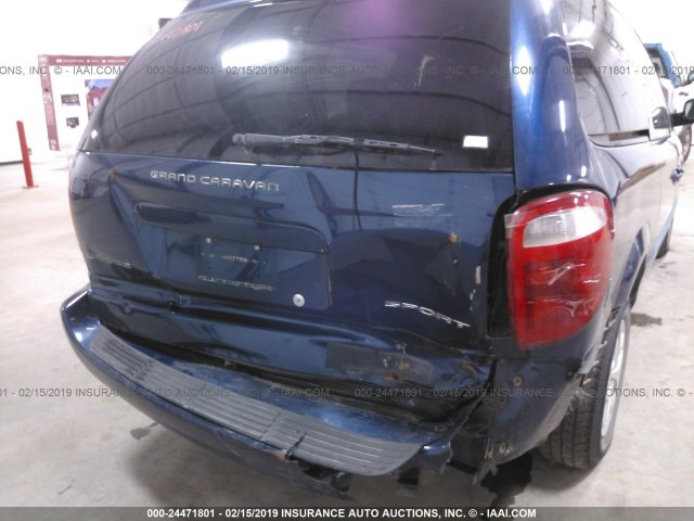 2B4GP44332R744803 - 2002 DODGE GRAND CARAVAN SPORT BLUE photo 6