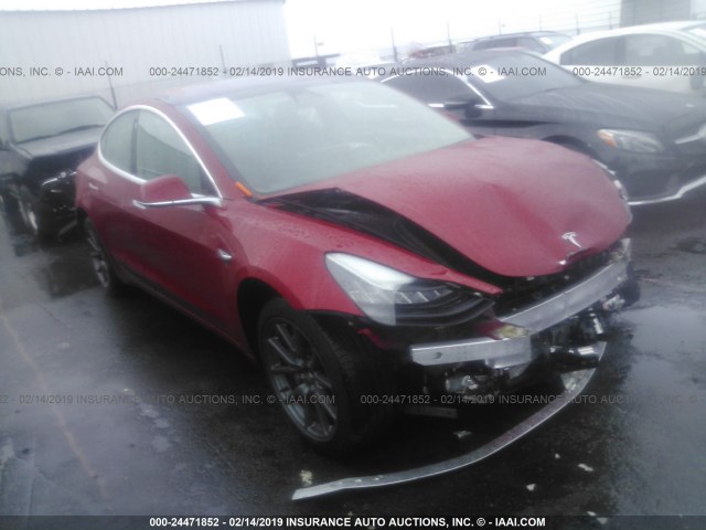 5YJ3E1EA9JF011684 - 2018 TESLA MODEL 3 RED photo 1