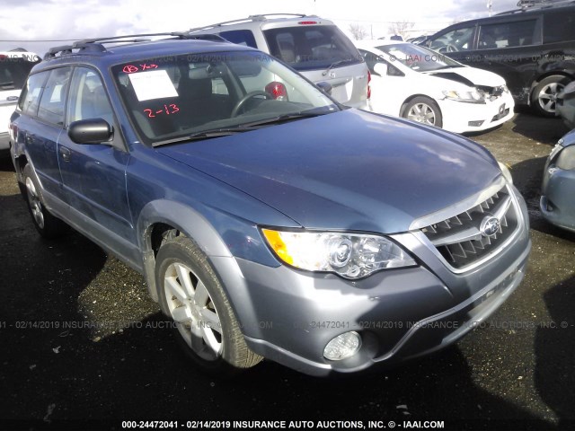 4S4BP61C187345472 - 2008 SUBARU OUTBACK 2.5I BLUE photo 1