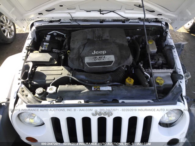 1C4AJWAG2CL212255 - 2012 JEEP WRANGLER SPORT WHITE photo 10