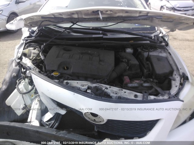 1NXBU40E79Z123294 - 2009 TOYOTA COROLLA S/LE/XLE WHITE photo 10