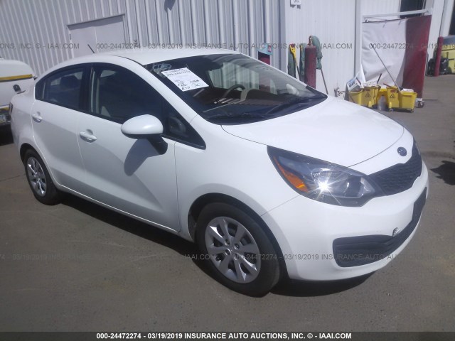 KNADM4A39D6110583 - 2013 KIA RIO LX WHITE photo 1