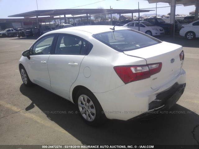 KNADM4A39D6110583 - 2013 KIA RIO LX WHITE photo 3