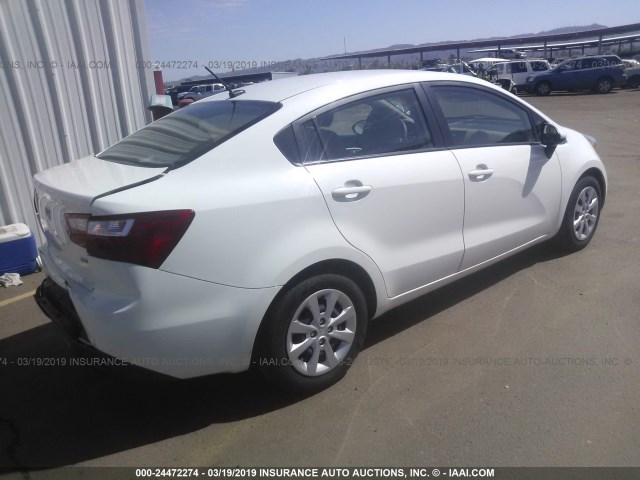 KNADM4A39D6110583 - 2013 KIA RIO LX WHITE photo 4