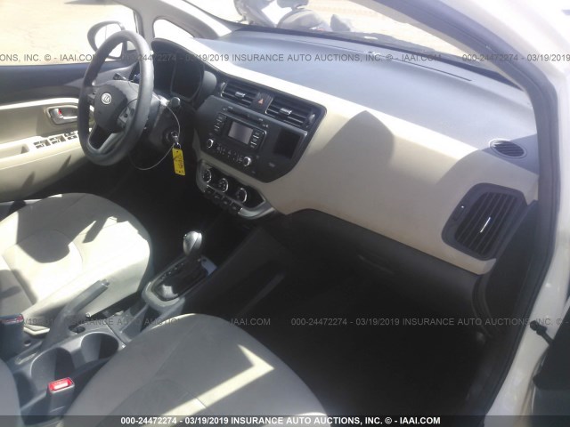 KNADM4A39D6110583 - 2013 KIA RIO LX WHITE photo 5